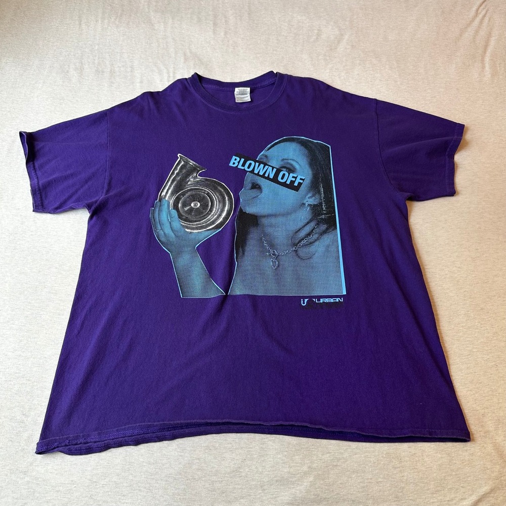 Urban Racer Blown Off Turbo‎ Graphic T-Shirt Purple XL Gildan Ultra Cotton Mens